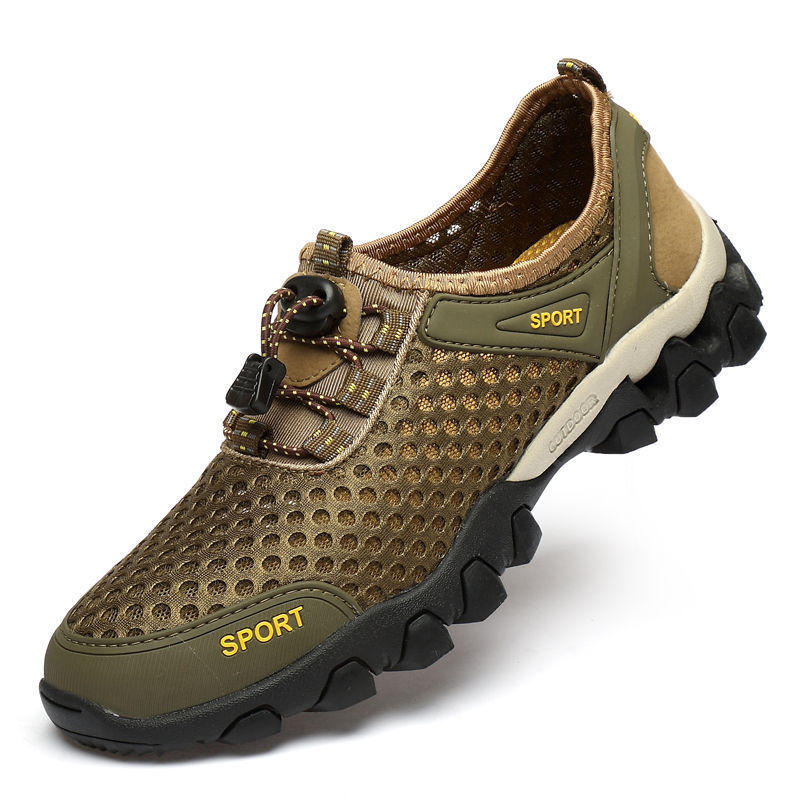 Picture of Summer Men's Shoes Hollow-out Mesh Shoes Men's Breathable Soft-soled Dad's Casual Shoes Non-slip Mesh Shoes Sports Old Beijing Cloth Shoes