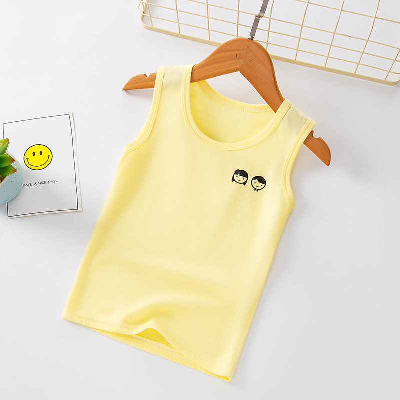 Picture of New Children's I-shaped Vest Cotton Casual Base Shirt Sweat-absorbent Solid Color Children's Multi-color Vest for Summer