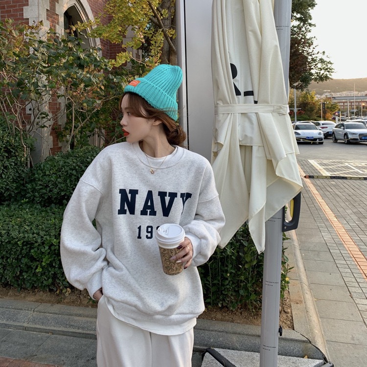 2025 Cross-Border New Autum Korean Style Loose Lazy Style Ins Letter Printed Thin Sweatshirt Female Student Tops