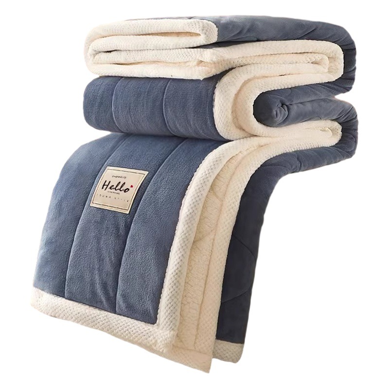 Autumn and Winter new milk velvet quilted blanket nap blanket sofa blanket office coral fleece autumn and winter blanket