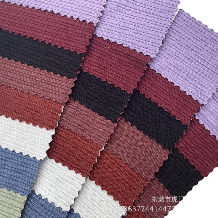 In stock supply knitted double pit cloth TR letter pit rib cloth South Korea double sweater cardigan fabric