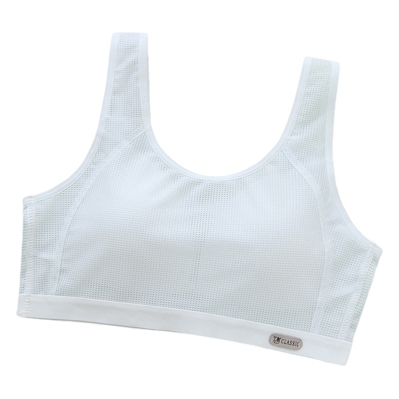 Summer thin Junior High School High School students girls underwear fixed Cup puberty sports bra two or three stages