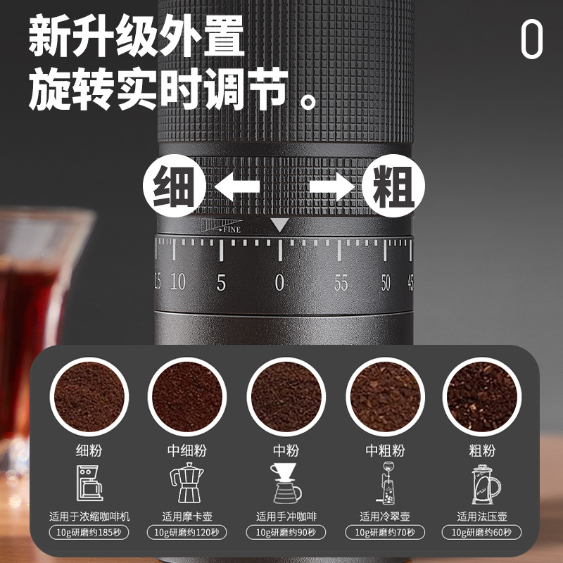 Picture of External adjustment hand grinder steel core seven star household coffee grinder outdoor portable coffee grinder cross-border
