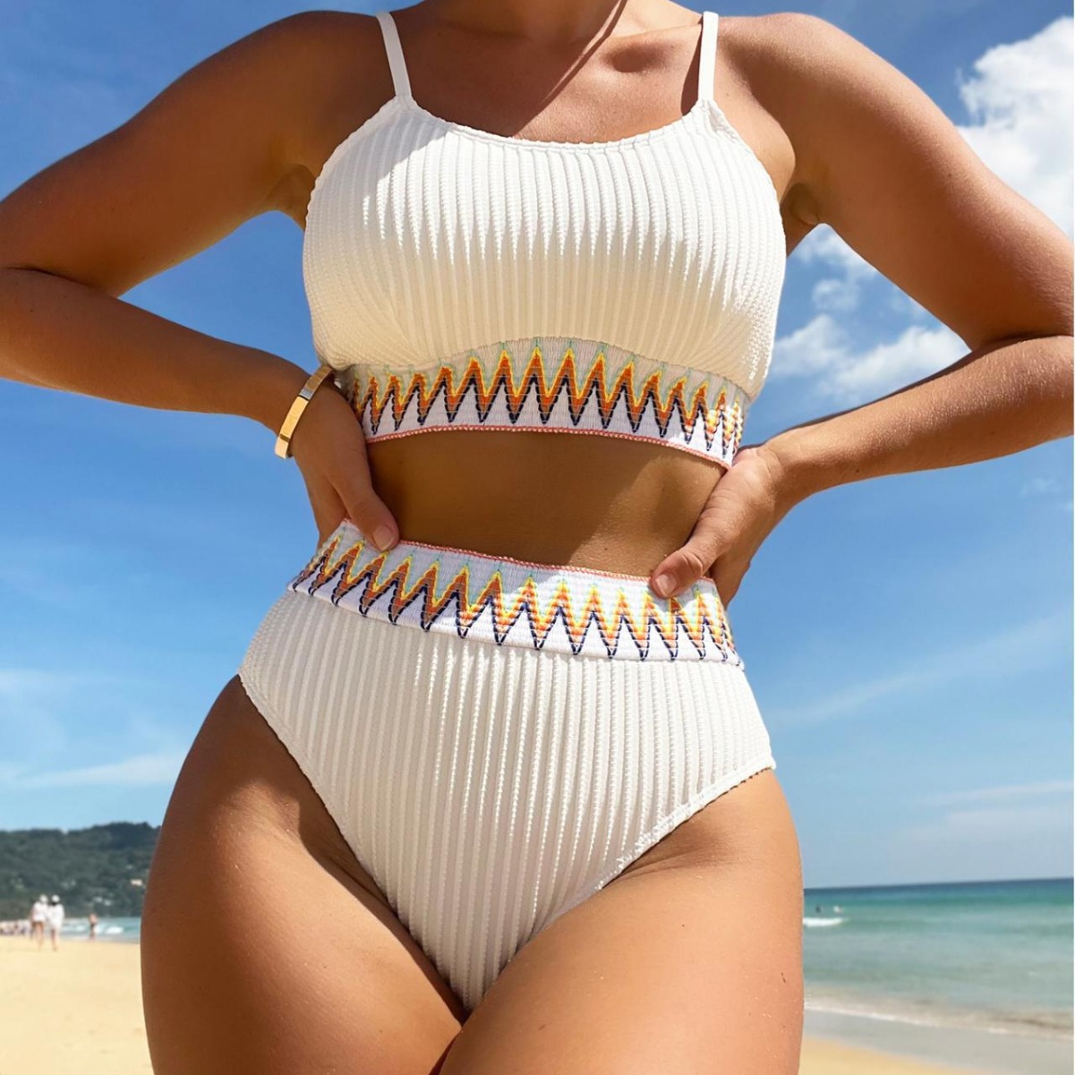 2023 special fabric split swimsuit multi-color swimsuit women's sexy bikini foreign trade swimsuit