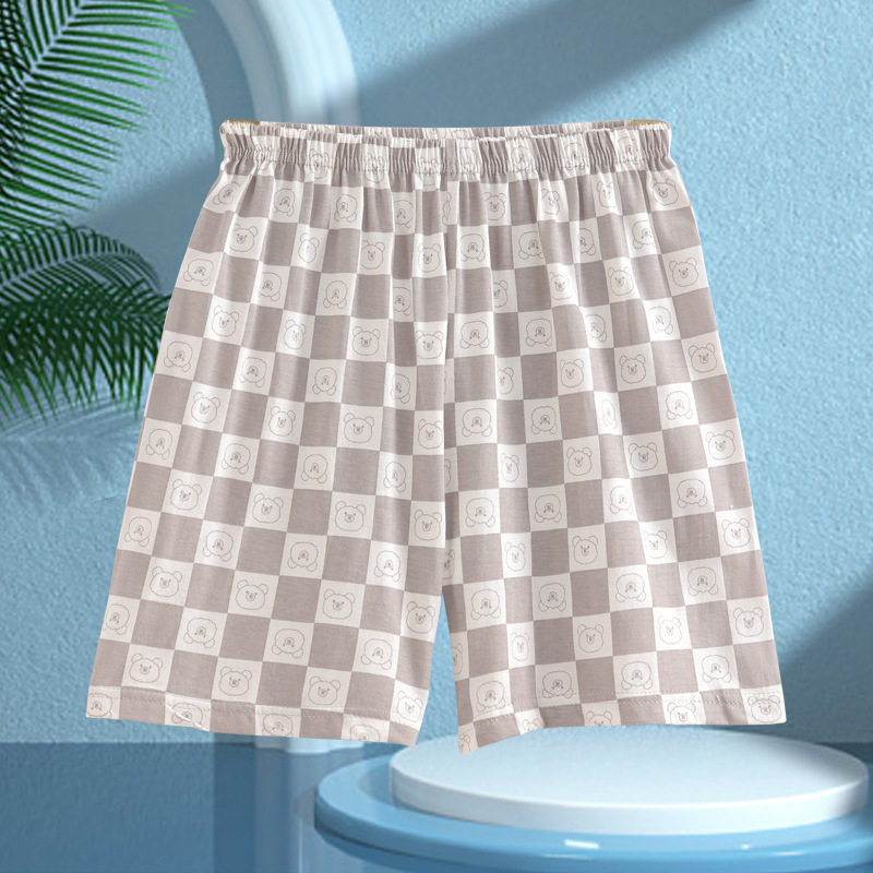 Picture of Boys' Pajamas Children's Summer Pure Cotton Short-sleeved Shorts Girls' Thin Home Clothes suit Big Children's Boys' Air-conditioning Clothes