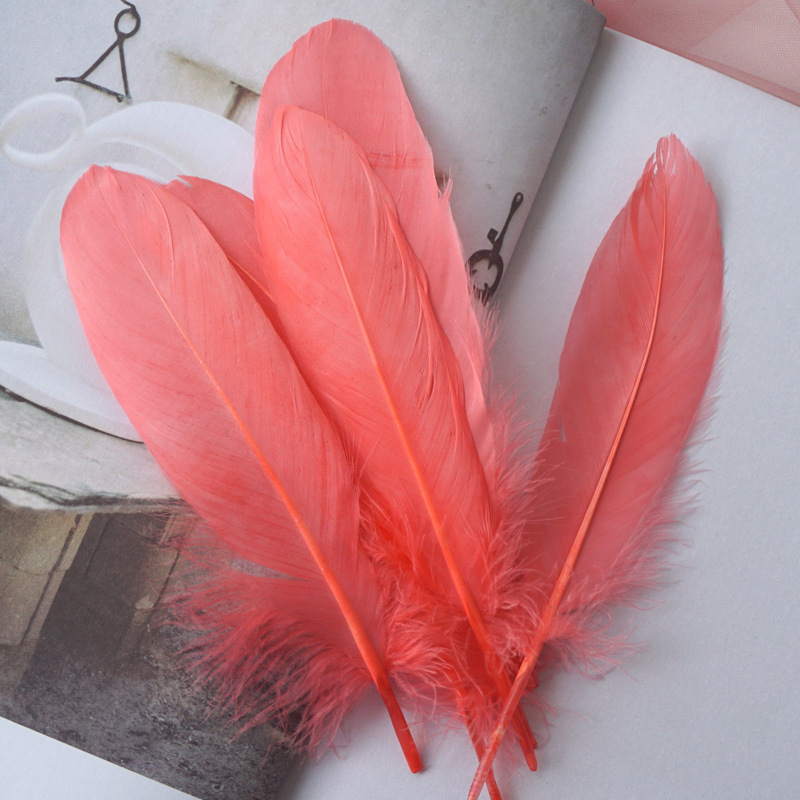 Picture of Feather color goose feather hard big floating dream catcher sunflower kindergarten handmade art class material wings decoration