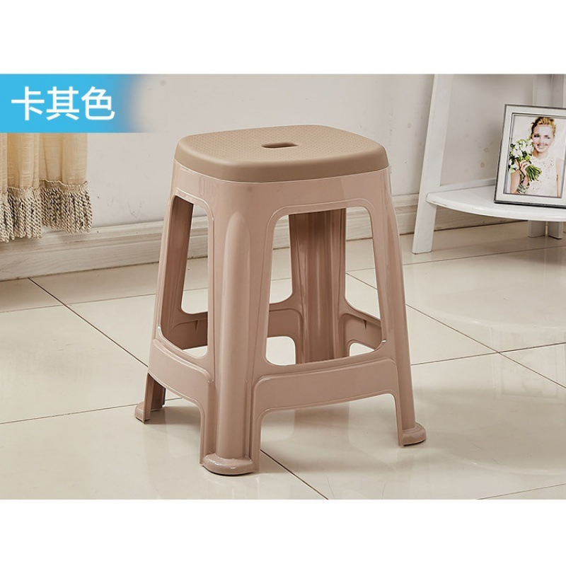 Picture of Plastic stool home thickened living room dining table Deng Zishuo material square bench chair simple cooked rubber small stool high stool