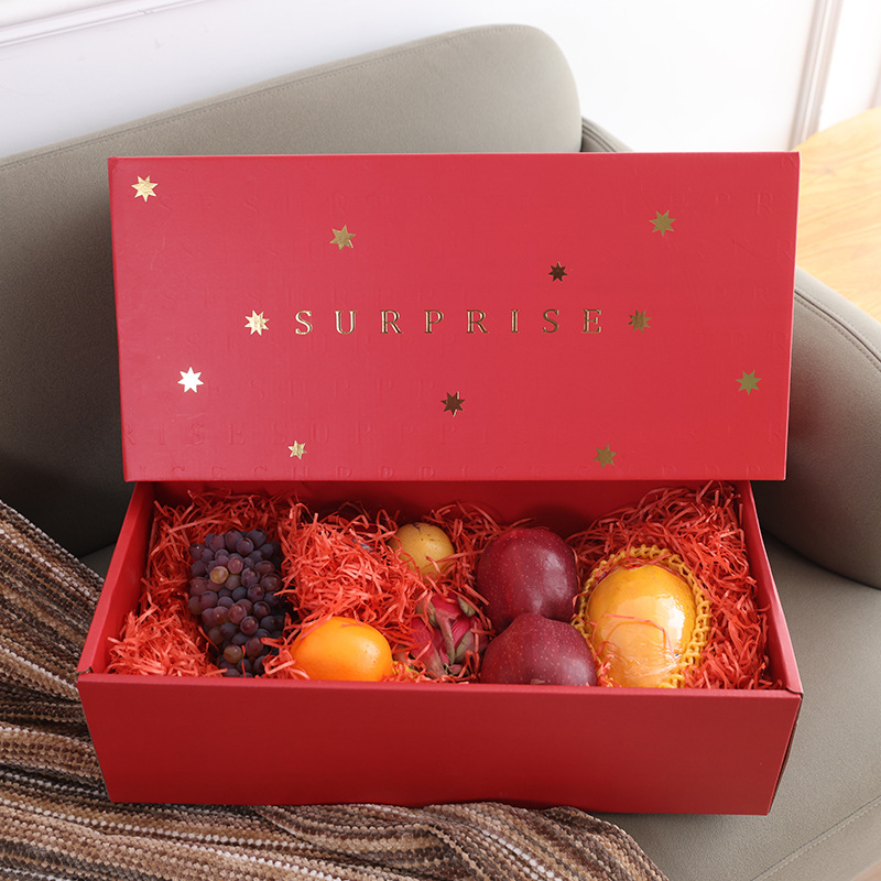 High-grade fruit packaging box gift box empty box high-grade bronzing universal portable gift box wholesale
