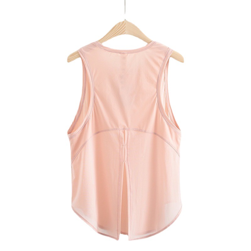 Lulu Yoga Clothing Sports Vest Women's Loose Mesh Outer Wear Breathable Running Top Outer Wear Sleeveless Fitness Blouse