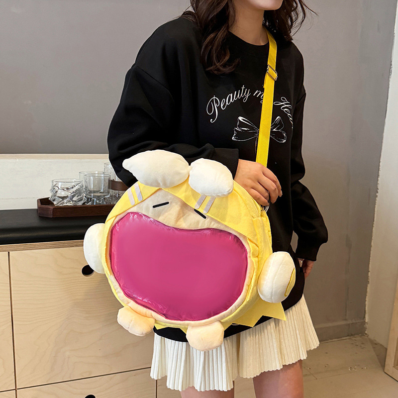 Picture of Japanese-Style Transparent Pain Bag Series Cartoon Doll Bag for Women, Large Capacity, Fashionable and Trendy Two-Dimensional Backpack