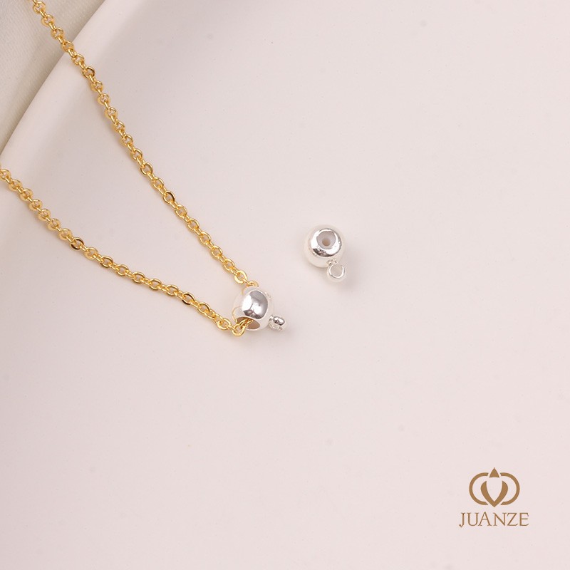 Picture of Bag gold color belt hanging without hanging silicone plug positioning adjustment round bead spacer handmade DIY hand necklace material accessories