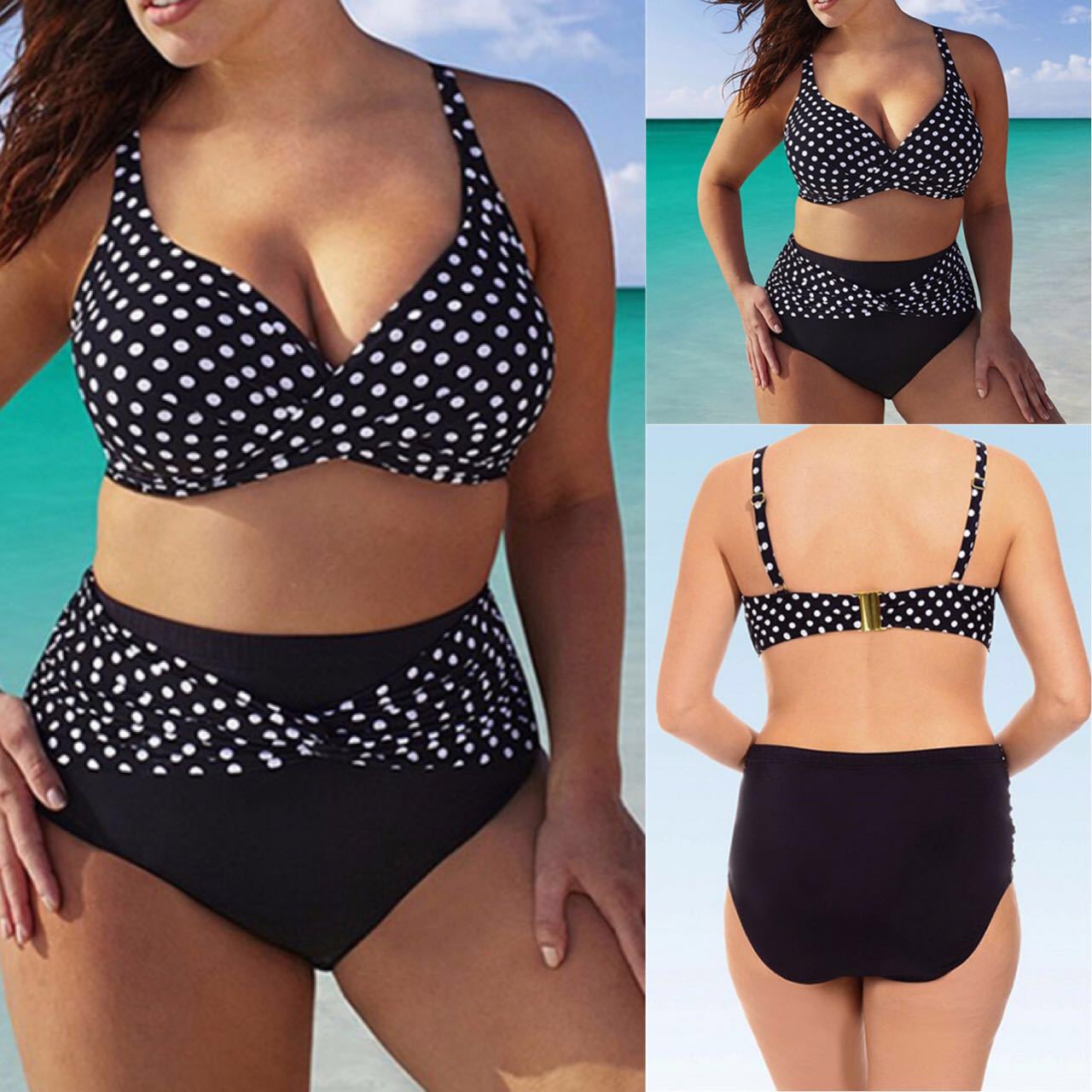 New Cross-border Special for Women Polka Dot Split Swimsuit Sexy plus size Swimsuit Polka Dot Bikini Bikini