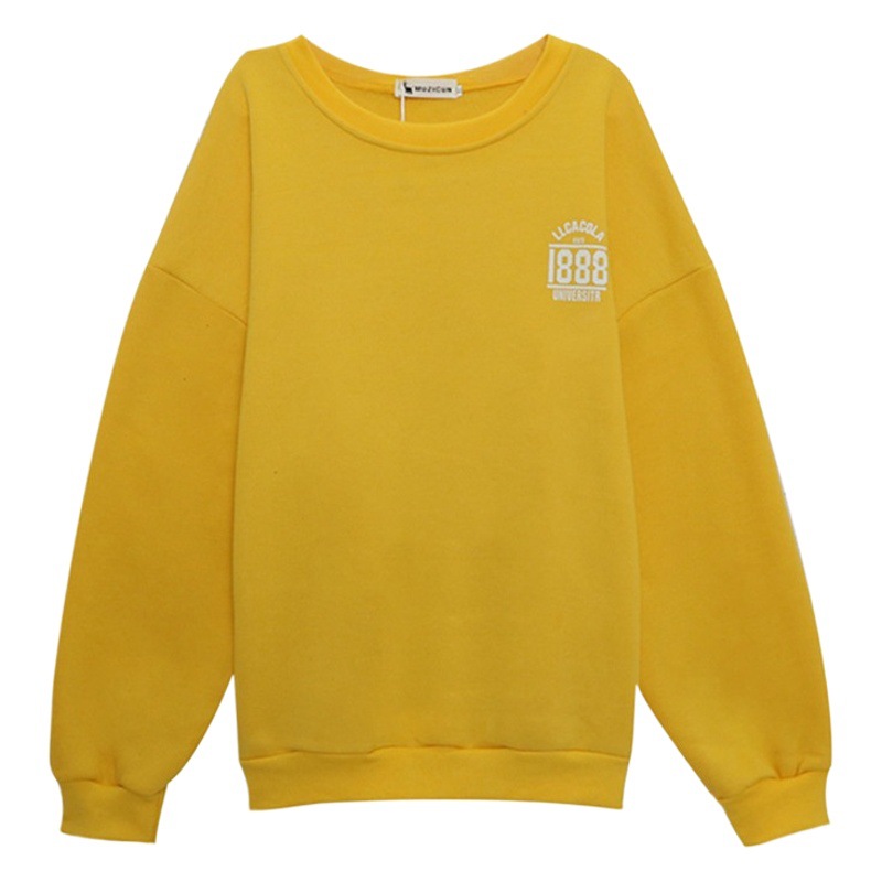 Fleece-lined loose round neck long-sleeved sweater for women trendy 2023 Autumn New Korean style student coat top women's clothing wholesale
