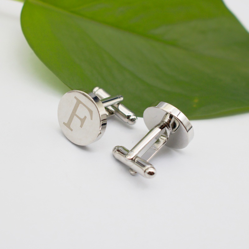 Picture of High-End Letter Cufflinks Men's Shirt Collar Clip Set Metal Accessories Business 26 Letters Laser in Stock