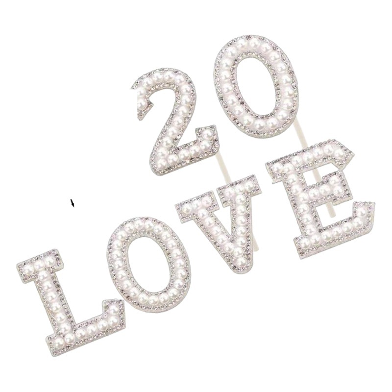 Picture of Silver Pearl MOM cake decoration card insertion Mother's Day birthday cake plug-in baking plug-in new