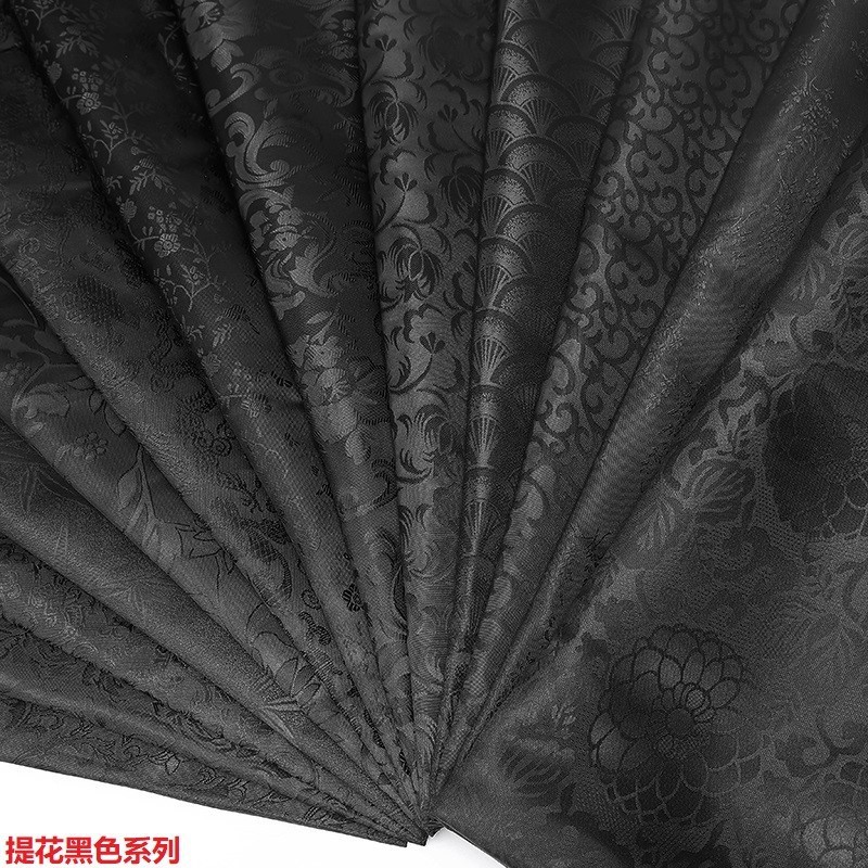 Spot no elastic to make the fabric in the bag dark pattern baby clothes retro Hanfu dress national style fabric black jacquard cloth