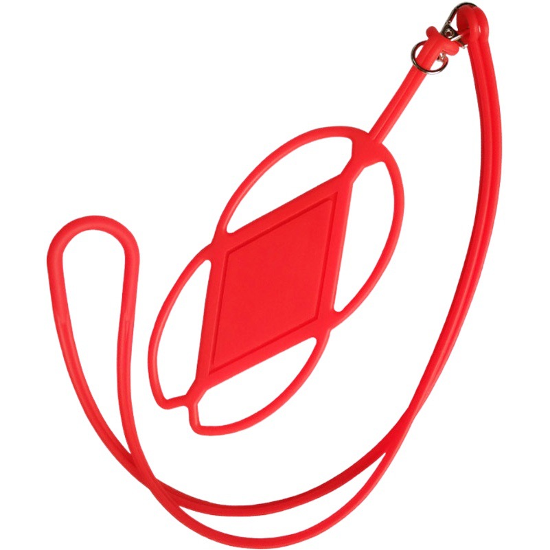 Silicone Lanyard Card Case Mobile Phone Protective Case Silicone Case Lazy Elastic Outdoor Hanging Neck Breast Phone Rope