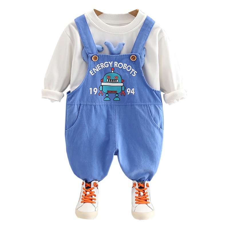 Children's suit 0-5 years old long-sleeved autumn clothing male baby one year old dress children's casual sweater suspenders suit tide