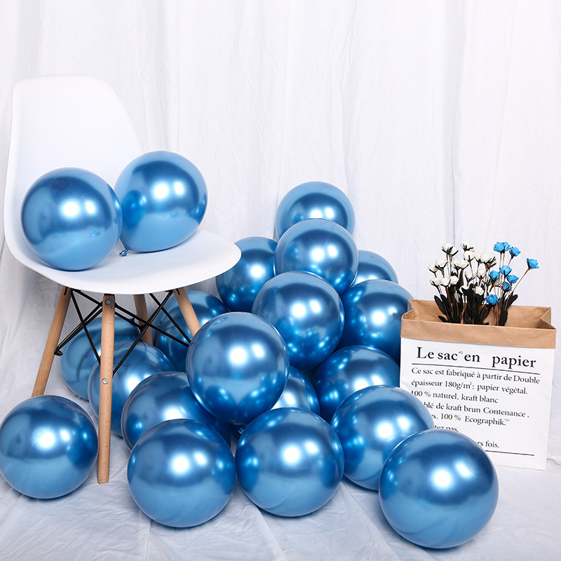Picture of 10 Inch Thickened Sub Light Blue Ink Blue Haze Night Blue Round Balloon Birthday Bar Decoration
