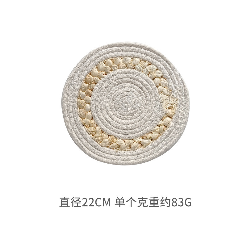 Picture of Bohemian style straw wall decoration living room background wall decoration ethnic round hanging decoration sofa bedside hanging decoration