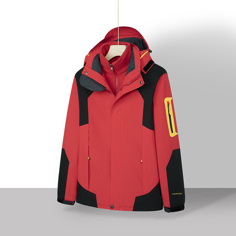 Picture of Autumn and Winter new outdoor two-piece jacket men's warm three-in-one couple jacket women's work clothes mountaineering clothes