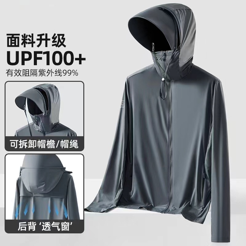 Picture of UPF100 Sun Protection Clothing Men's Summer Outdoor Professional Fishing Clothing UV Protection Ice Silk Sun Protection Coat Women