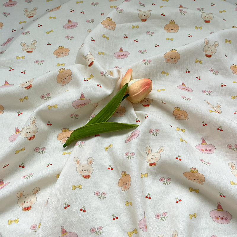 Cute Pet Paradise Double-Layer Gauze Fabric, Cotton, Maternal and Infant Grade Printed Baby 1.0m Price Saliva Towel Clothing Pajamas Fabric
