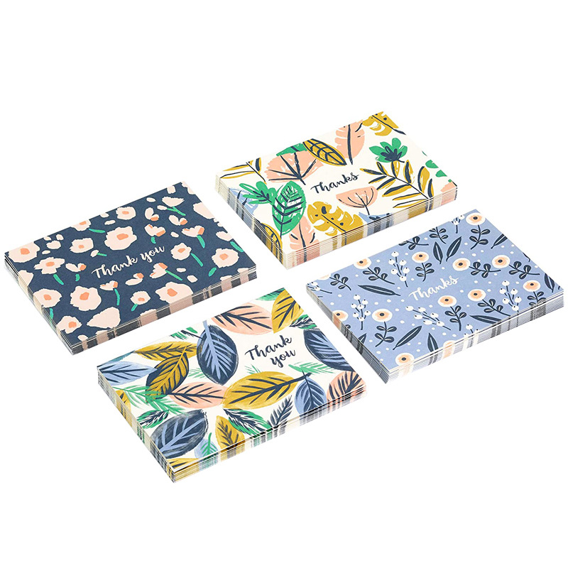 Picture of 50 sheets/pack vintage flower thank you card handwritten blank blessing gift card postcard gift decoration greeting card