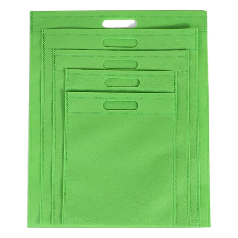 Ready Stock Non-Woven Bag Flat Flap Pocket Pants Clothing Bag Punched Shopping Gift Bag Four-Finger Bag Printed Advertising Bag