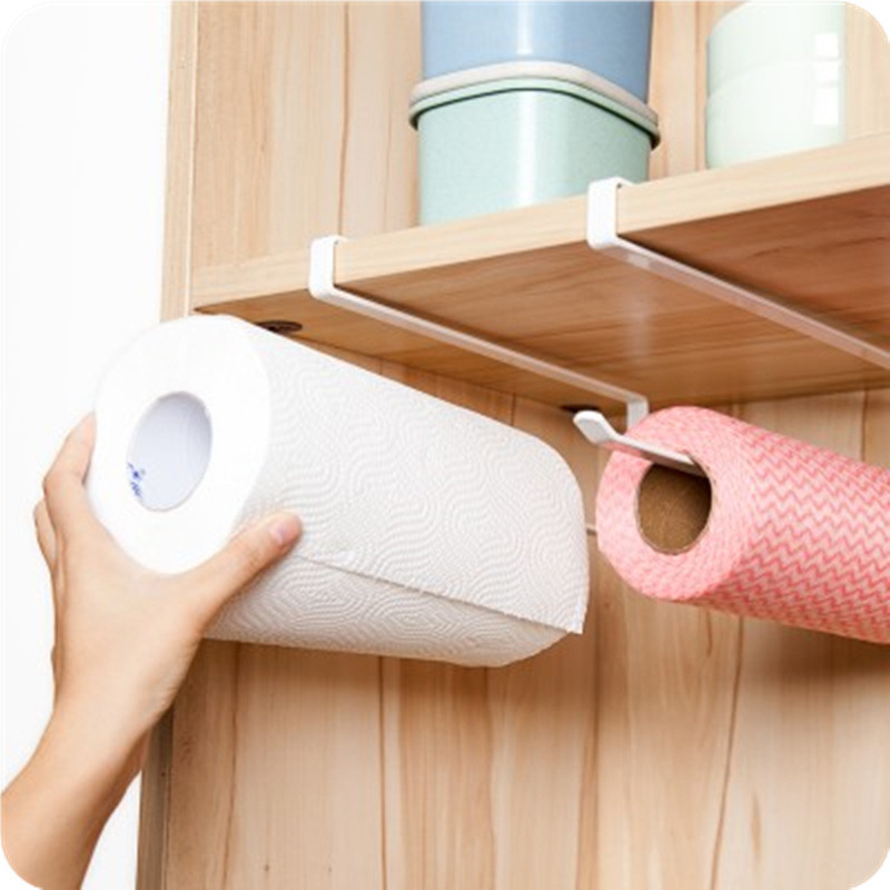 Japanese-style Cabinet Punch-free Roll Paper Holder Tissue Holder Kitchen Napkin Paper Shelf Kitchen Plastic Wrap Storage Rack