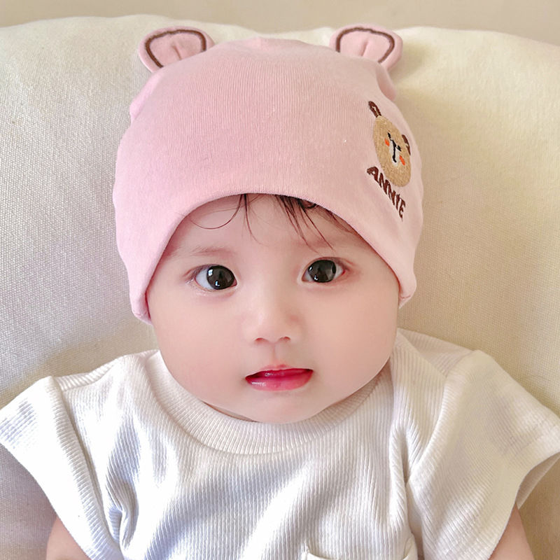 Picture of Katu Bear Infant Hat Spring & Fall 3-6-12 Months Male and Female Baby Pullover Hat Cotton 100-Day Sleeping Hat