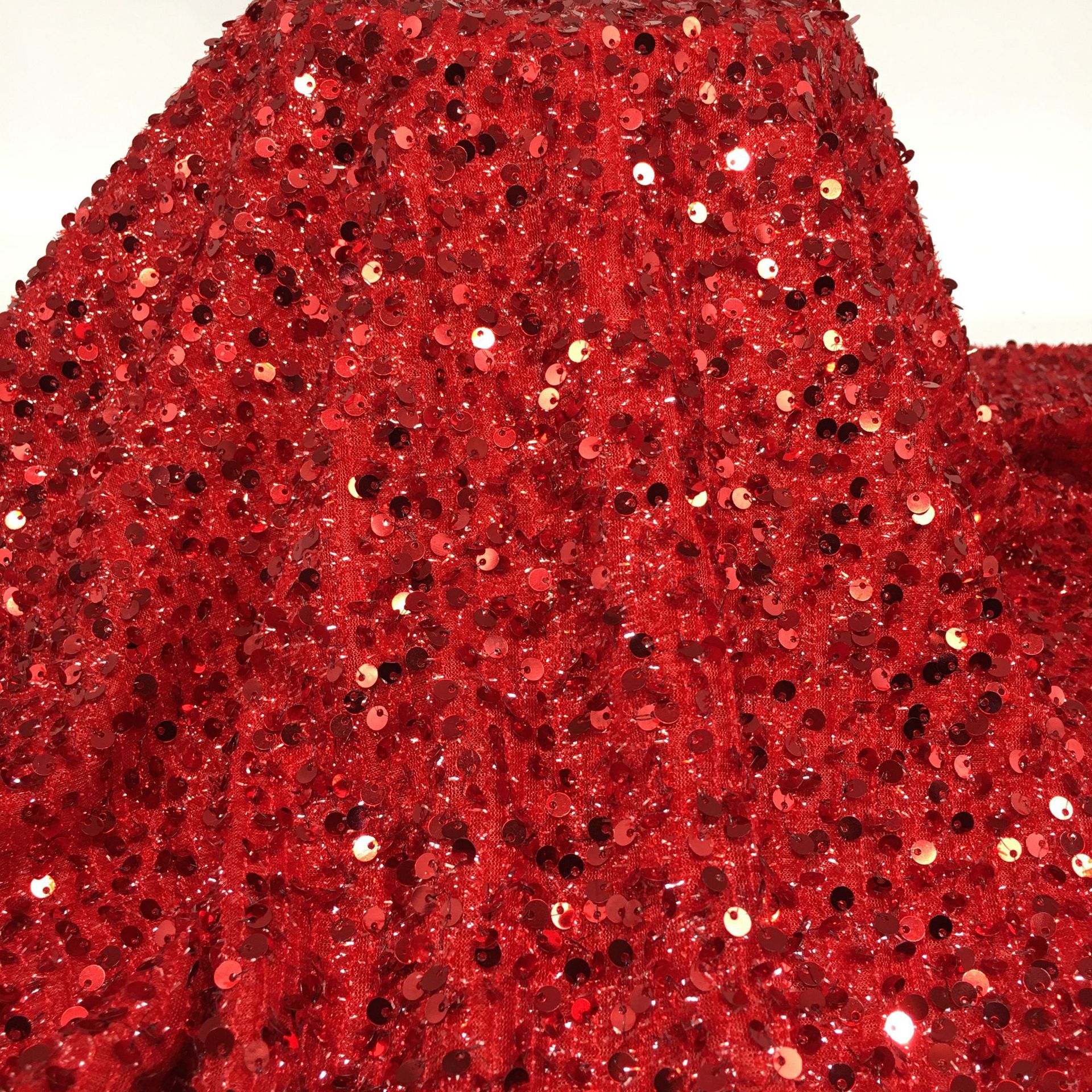 Picture of 5mm centipede yarn sequin embroidered mesh wedding fashion stage clothing cushion tablecloth sequin fabric embroidered sequin cloth