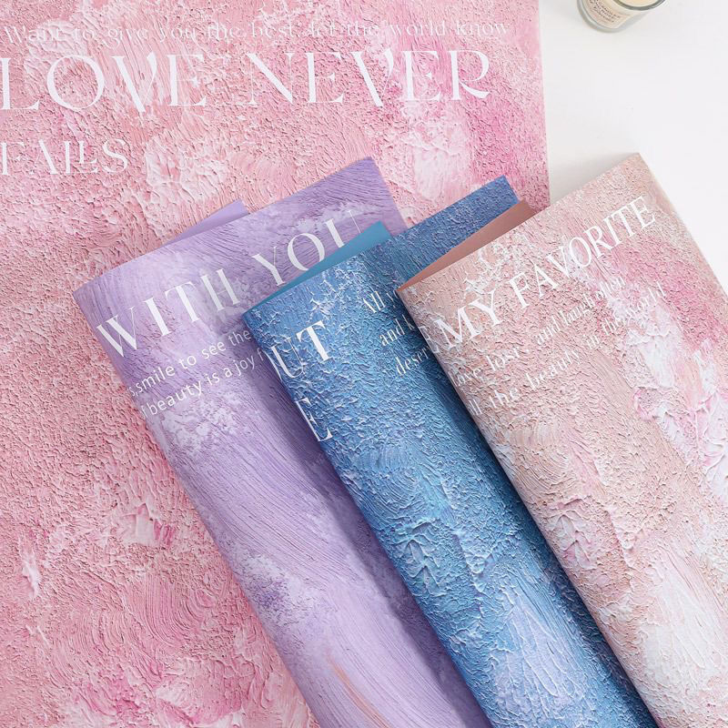 Picture of Art Fan Oil Painting Wrapping Paper Flower Shop Flower Wrapping Paper Flower Wrapping Kraft Paper Atmosphere Wrapping Paper Wholesale