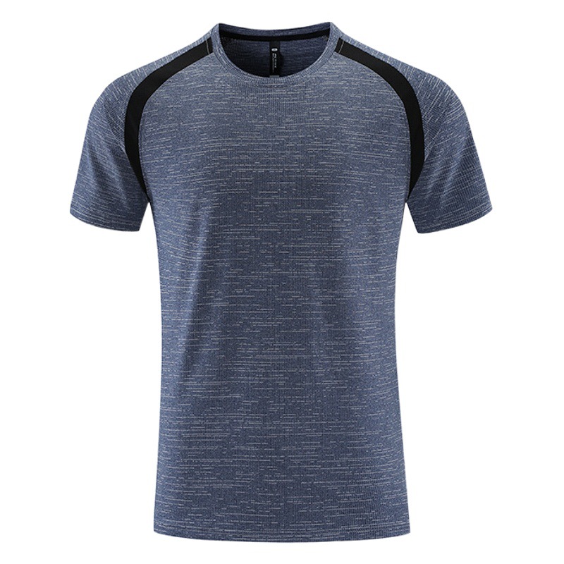 Mesh Stitching Quick-drying Clothes Short-sleeved Men's Sports Running Fitness Clothes Sweat-wicking T-shirt High Elastic Training Short-sleeved Top
