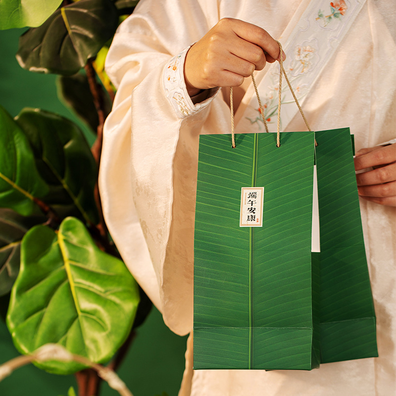 New high-end Dragon Boat Festival gift bag high-end sense zongzi packaging bag hand gift handbag gift paper bag in stock wholesale