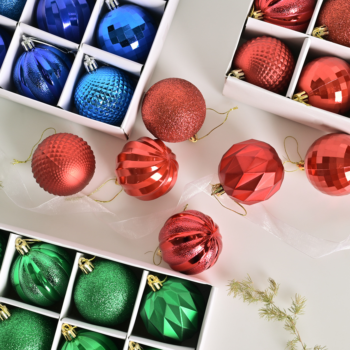 Cross-border Hot Christmas Tree Color Ball Pendant Decoration Special-shaped Electroplated Plastic Ball Hanging Ball Scene Atmosphere Layout