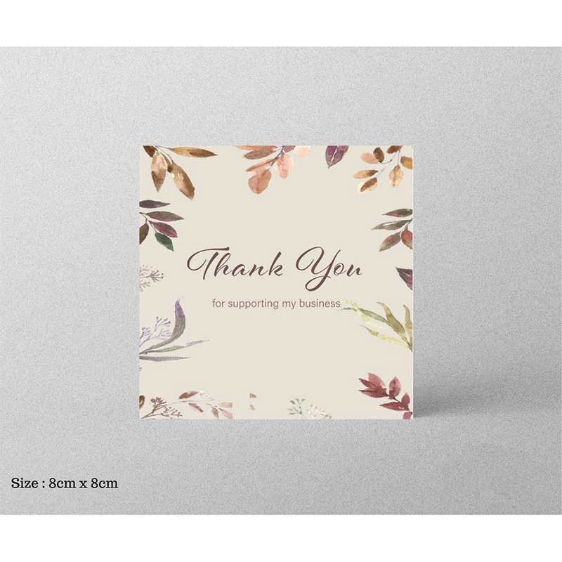 Picture of 30 Sheets/Pack Square Simple Thank You Cards Coated Paper Business Cards Gift Packaging Decorative Cards English Mini Thank You Cards