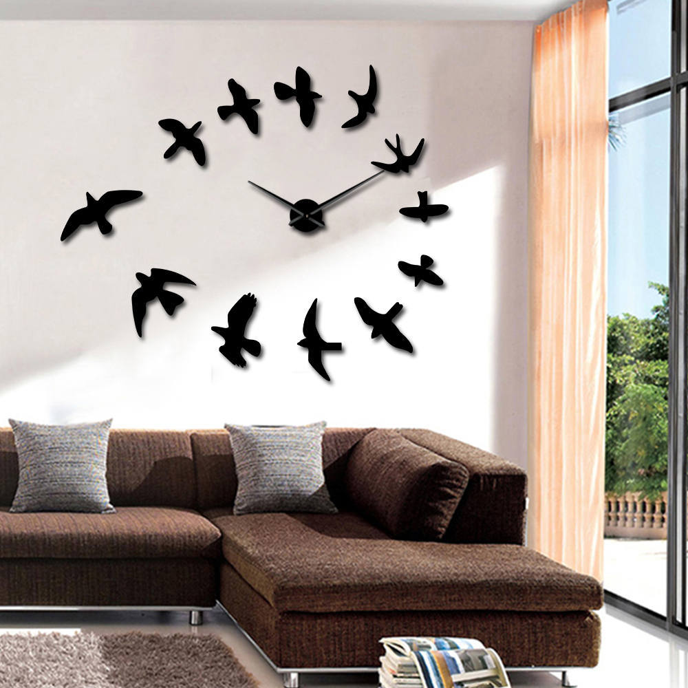 Living room wall clock Amazon creative 3D wall stickers clock DIY wall clock fashion European creative clock