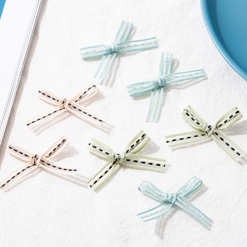 Factory wholesale 0.6CM mesh jumper Korean style ribbon bow 2 points underwear underwear accessories ribbon bow