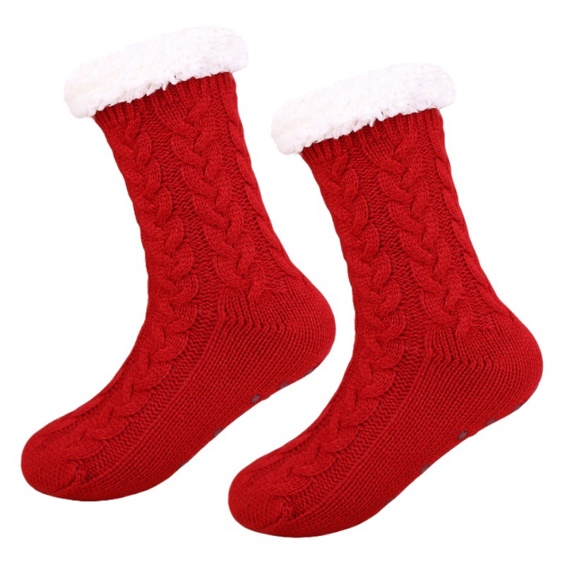 Winter velvet thickened home floor socks adult socks dispensing cold-proof non-slip snow socks lazy warm socks
