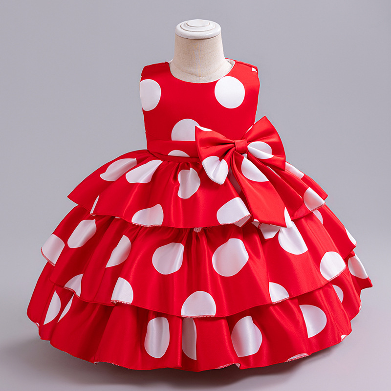 New girls polka dot tutu skirt cross-border girls cake princess dress infant one-year-old dress wholesale