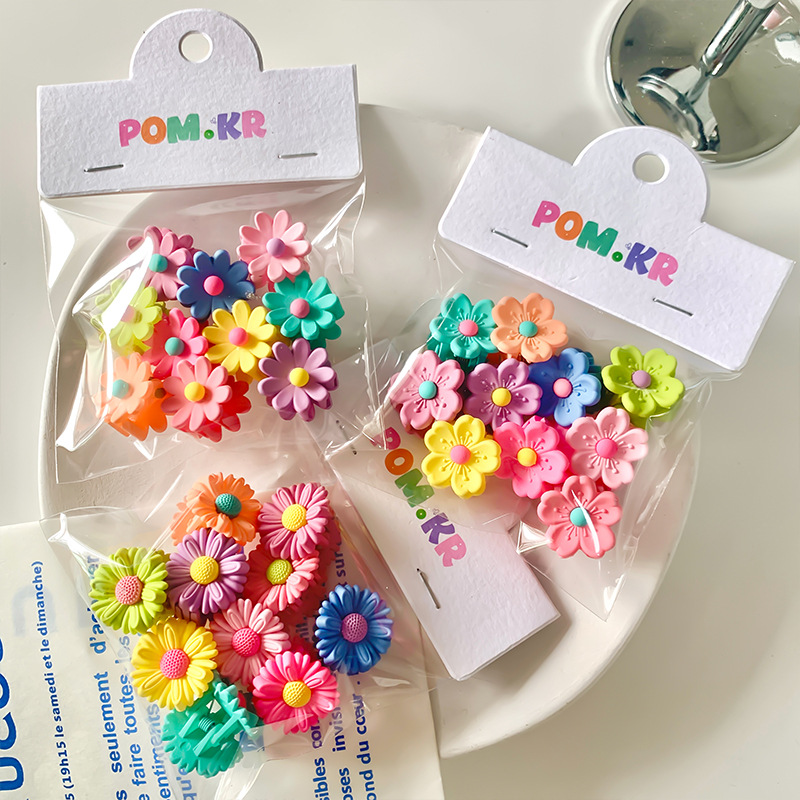 New cute colorful sunflower small hair clip children's broken hair bangs clip acrylic flower hair accessories hairpin