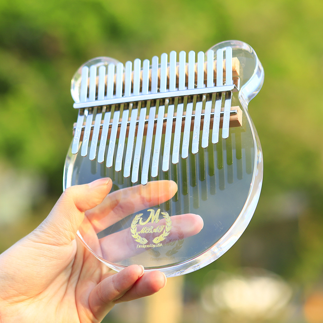 17-tone crystal transparent thumb fidget bear kalinba kalimba beginner plucked instrument finger piano