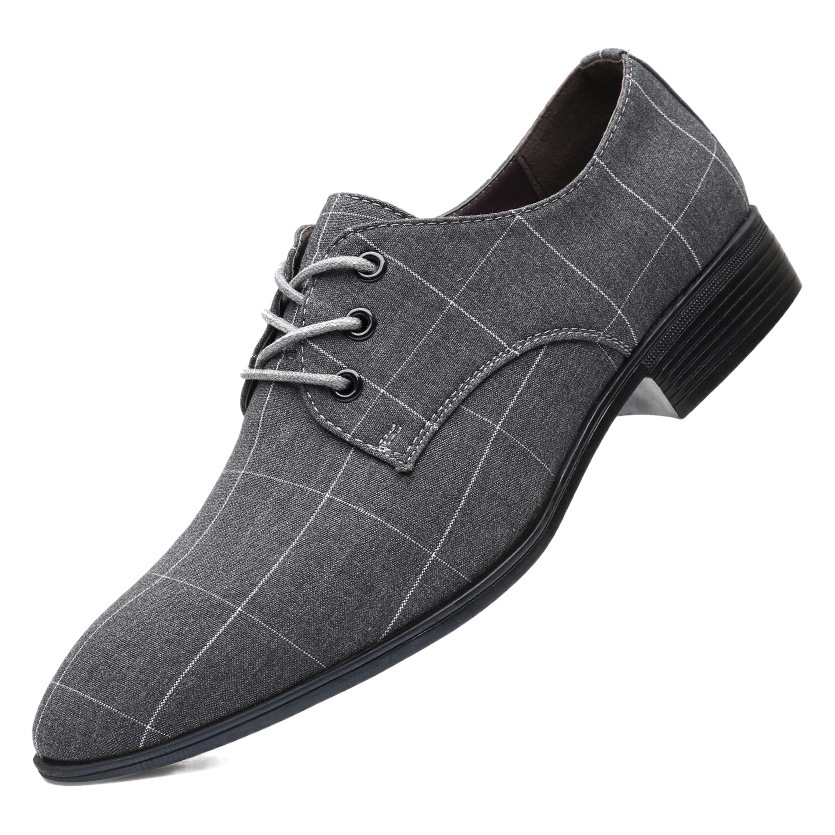 Picture of Cloth Shoes Men's Casual Shoes Breathable Pointed Canvas Leather Shoes Business Korean Men's Shoes Dress Men's Shoes