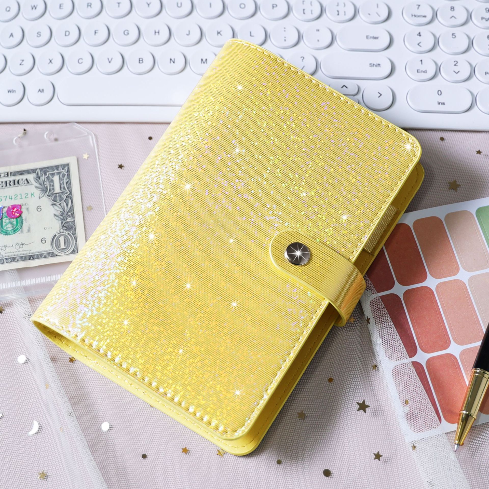 Picture of Cross-Border Morandi A6 Loose-Leaf Accounting Notebook Creative Macaron Cash Budget Financial Planning Hand Ledger