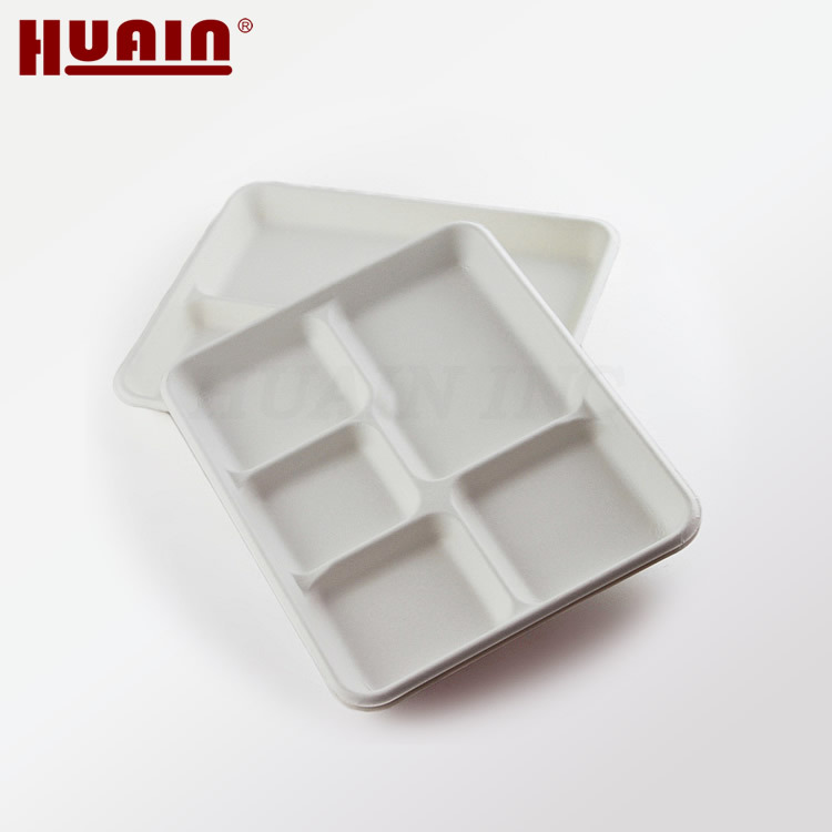 Sugar Cane Pulp Paper Tray, Bamboo Pulp Biodegradable Paper Tray, Packaging Paper Tray, White Paper Mold Packaging, Tearable