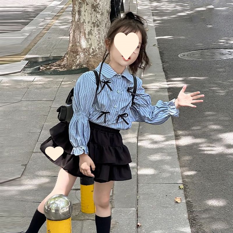 Picture of Spring clothing girls' suit 2024 New girls' baby shirt children's spring princess style spring and autumn fashion two-piece skirt
