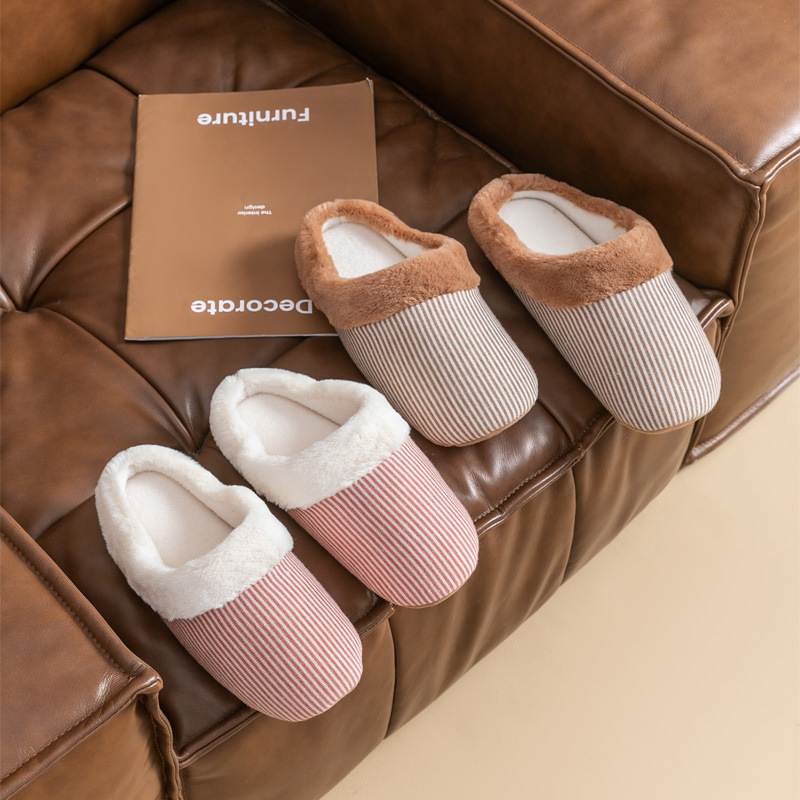 Special Clearance Winter Couple Indoor Home Guest fleece-lined Thickened Soft Bottom Quiet Maomao Cotton Slippers for Women