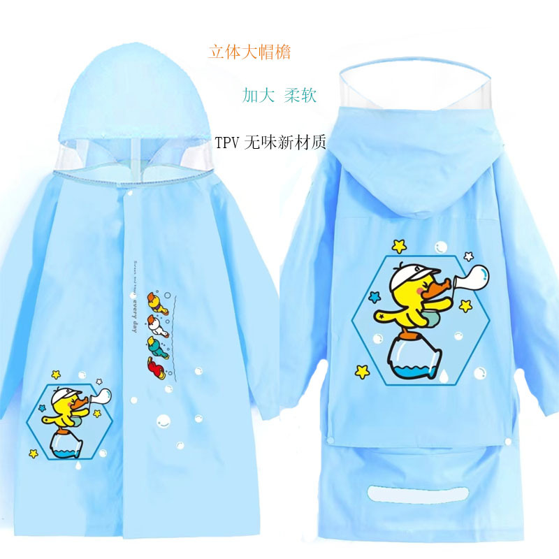 Picture of Kidsren's Whole Body Primary and Secondary School Students' Enlarged Schoolbags Baby Ponchos Thickeneded Long Waterproof Kindergarten Raincoats