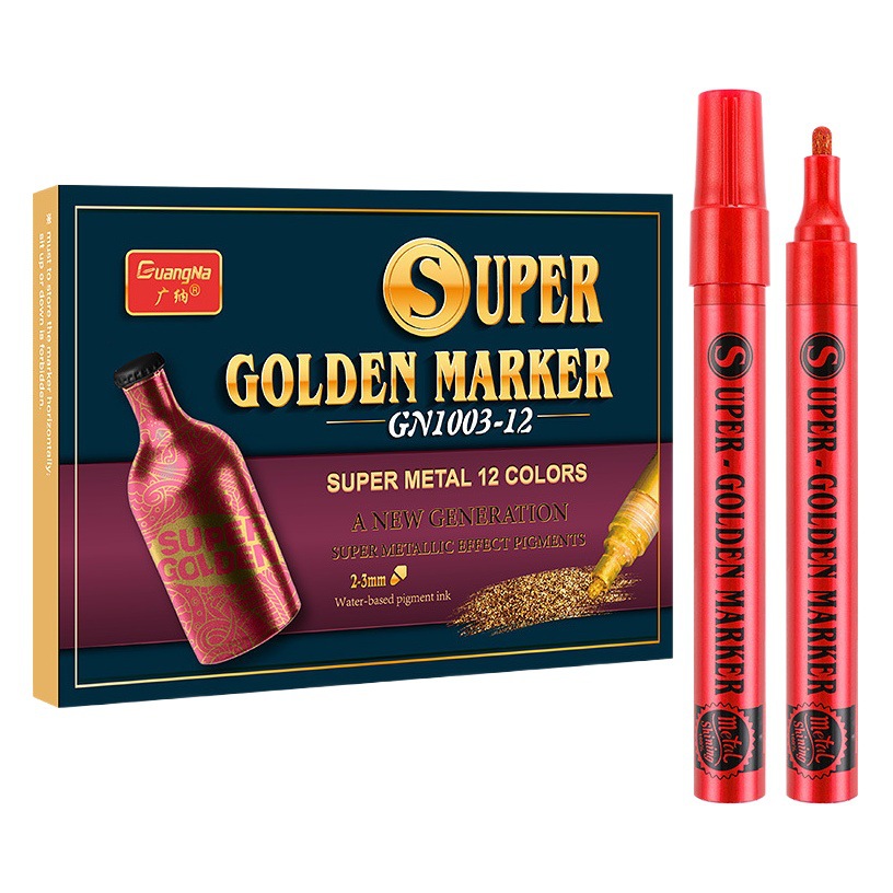 Guangna Super gold marker metal flash paint pen diy album color graffiti painting water-based marker pen